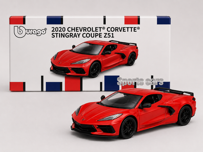 Bburago 2020 CHEVROLET CORVETTE STINGRAY COUPE Z51 1:64 Scale