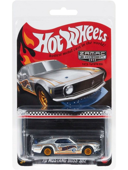 Hotwheels Zamac Edition 2022 70 Mustang Boss 302 Imported RLC premium 1:64 Scale (with Protector)