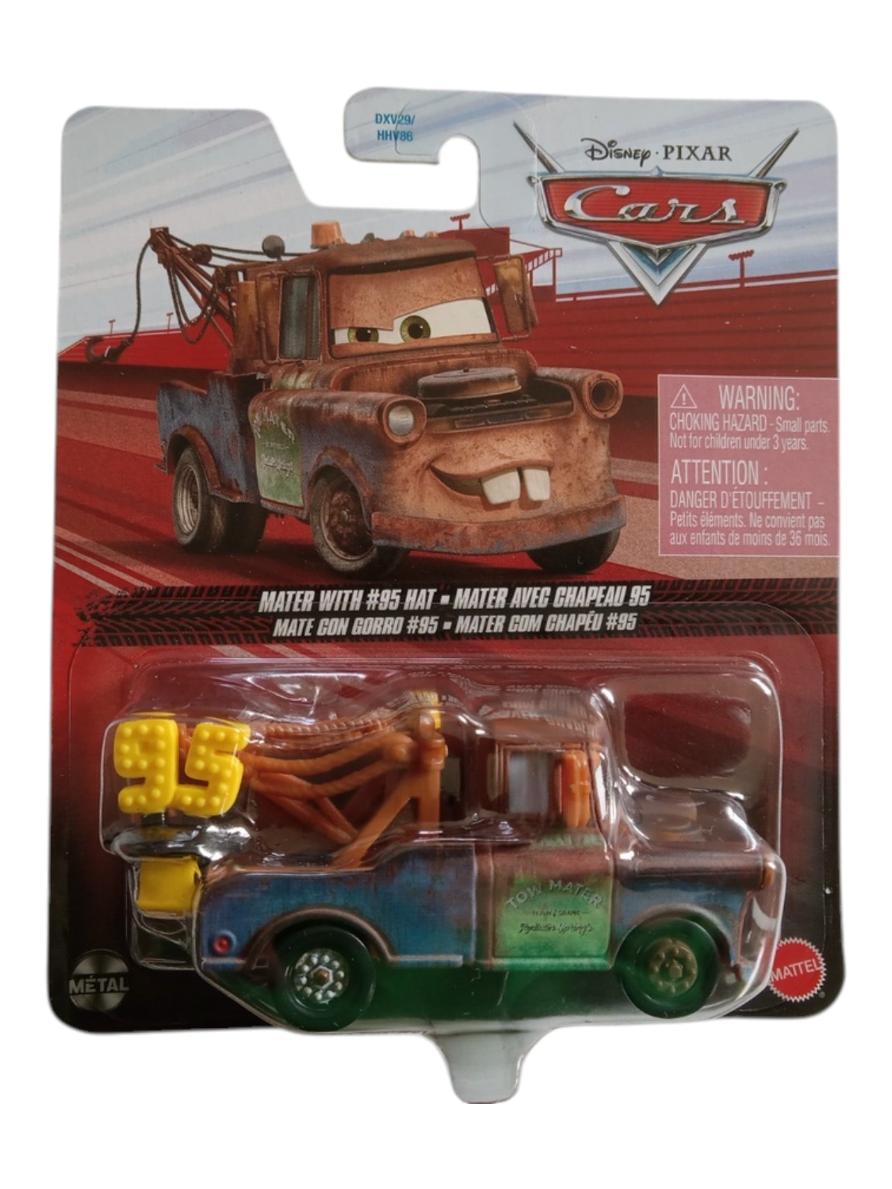 Disney Pixar Cars mater with #95-mater aveg chapeau l #95 Metal Die-Cast Car | Mattel Collectible | Cars Movie 1:64 Scale