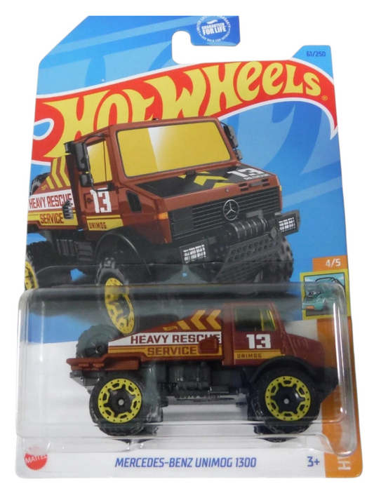 HotWheels Mercedes-Benz UNIMOG 1300 Imported Mainline 1:64 Scale HKH26-M7C5