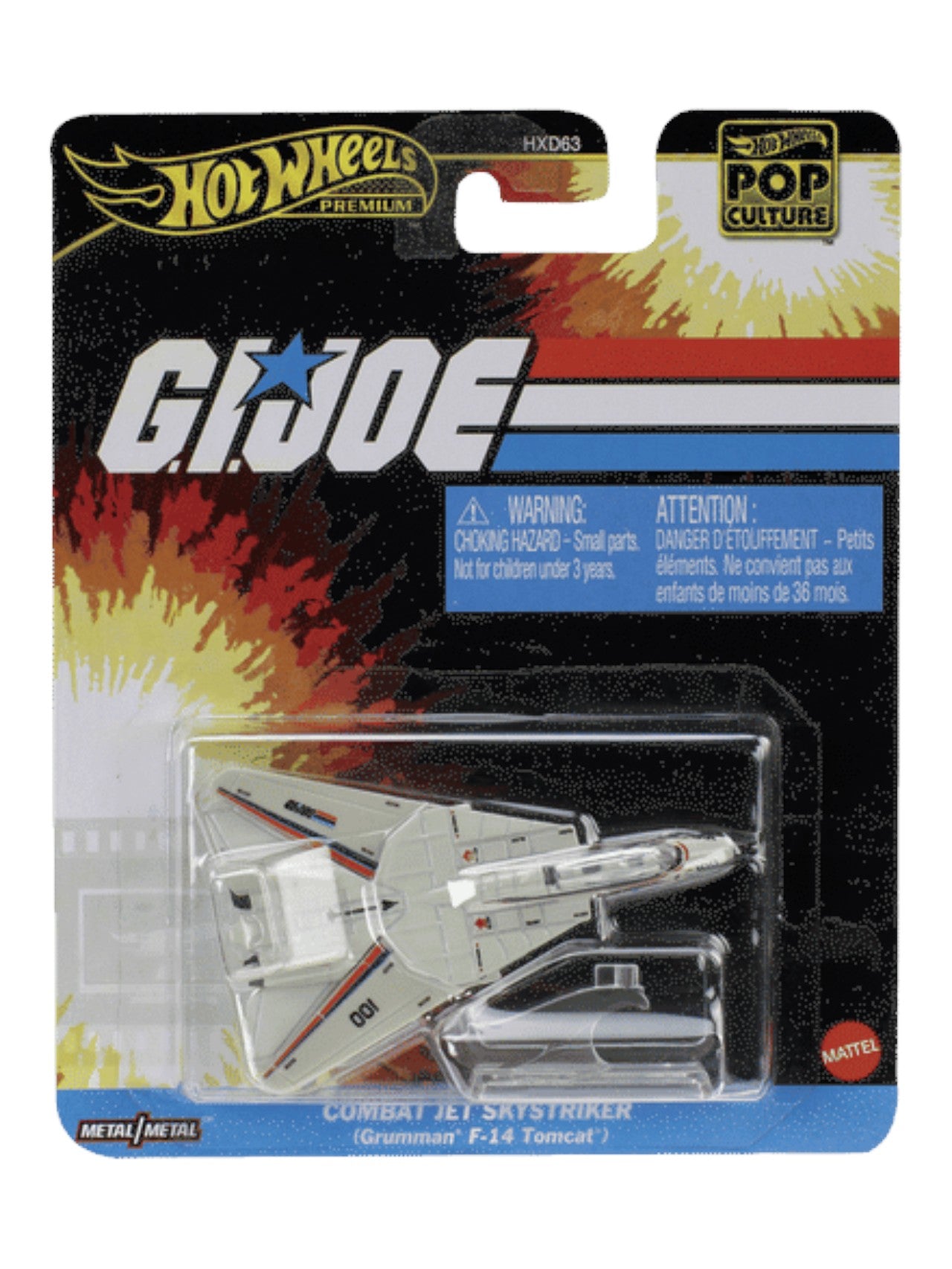 HotWheels POP Culture 'G.I.JOE Combat Jet / Avion De Combat Skystriker ( Grumman F-14 Tomcat ) Aircraft Diecast Model Premium