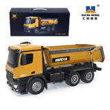 Huina Toys 1573 RC Dump Loader Truck 14 Function upgrade With 10kg Load Capacity LED Light 2.4GHz 10-channel remote controller 1:14 Scale Rechargeable Battery Included – 7.2V Remote control