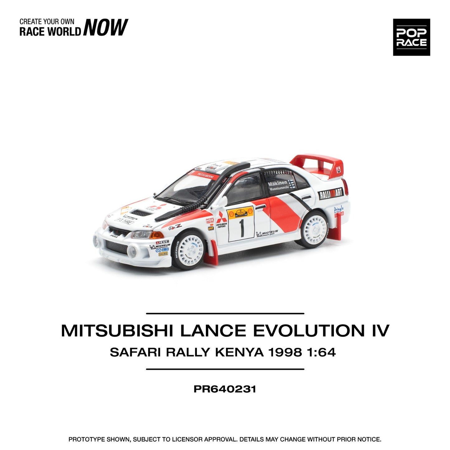 Pop race pr64-231 Mitsubishi Lancer evolution iv 1:64 Scale
