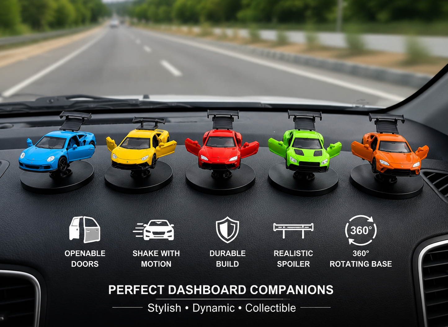 1:64 Scale Die-Cast Dashboard Drift Cars | Lamborghini, Bentley, Porsche, Ferrari & Supra | Pull Back Action | Rotating Stand