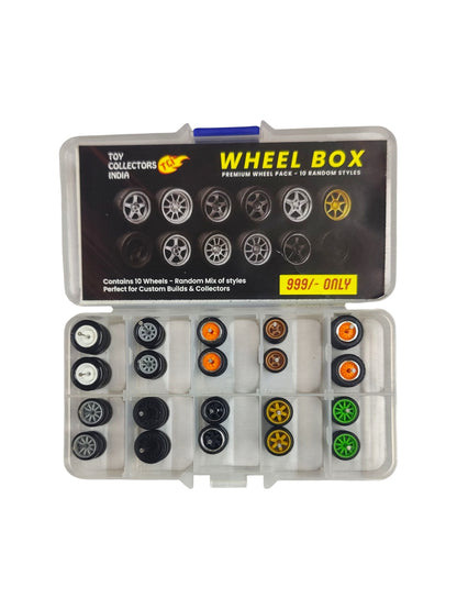 TCI Wheels Box Premium Wheels Pack 10 Random Sets Hotwheels rubber wheels (Random assortment) 1 set fits 1 car