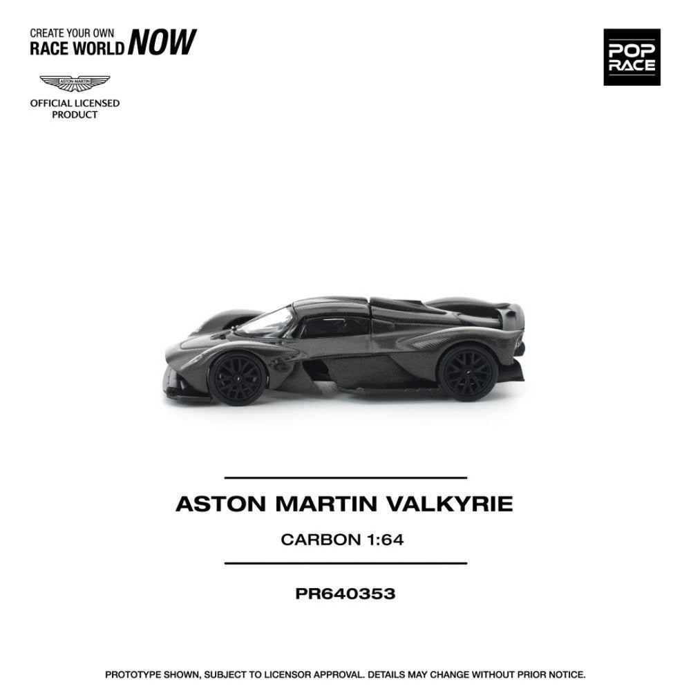 (PR640353 ) POP RACE Aston Martin Valkyrie Carbon Edition 1:64 Scale Diecast Model