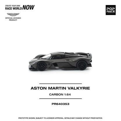 (PR640353 ) POP RACE Aston Martin Valkyrie Carbon Edition 1:64 Scale Diecast Model