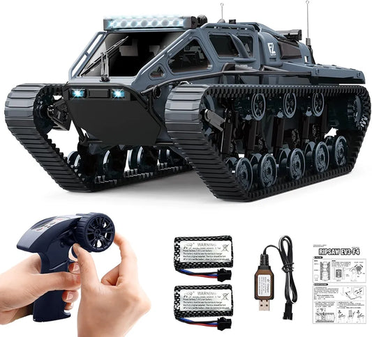 JJRC Ripsaw EV3-F4, 2.4Ghz Remote Control Crawler High Speed Tank, Off-Road RC Tracked Vehicles 360°Pirouette Drifting Car 2×1.5V Battery ( Not Included ),USB Charger included 1:16 Scale