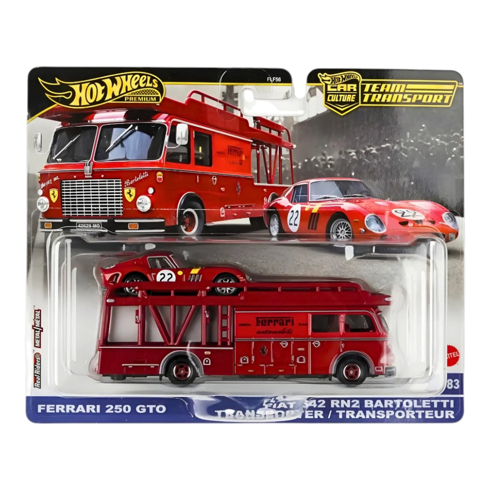 Hotwheels ferrari 250 gto Fiat 642 RN2 Bartoletti imported team transport 1:64 Scale