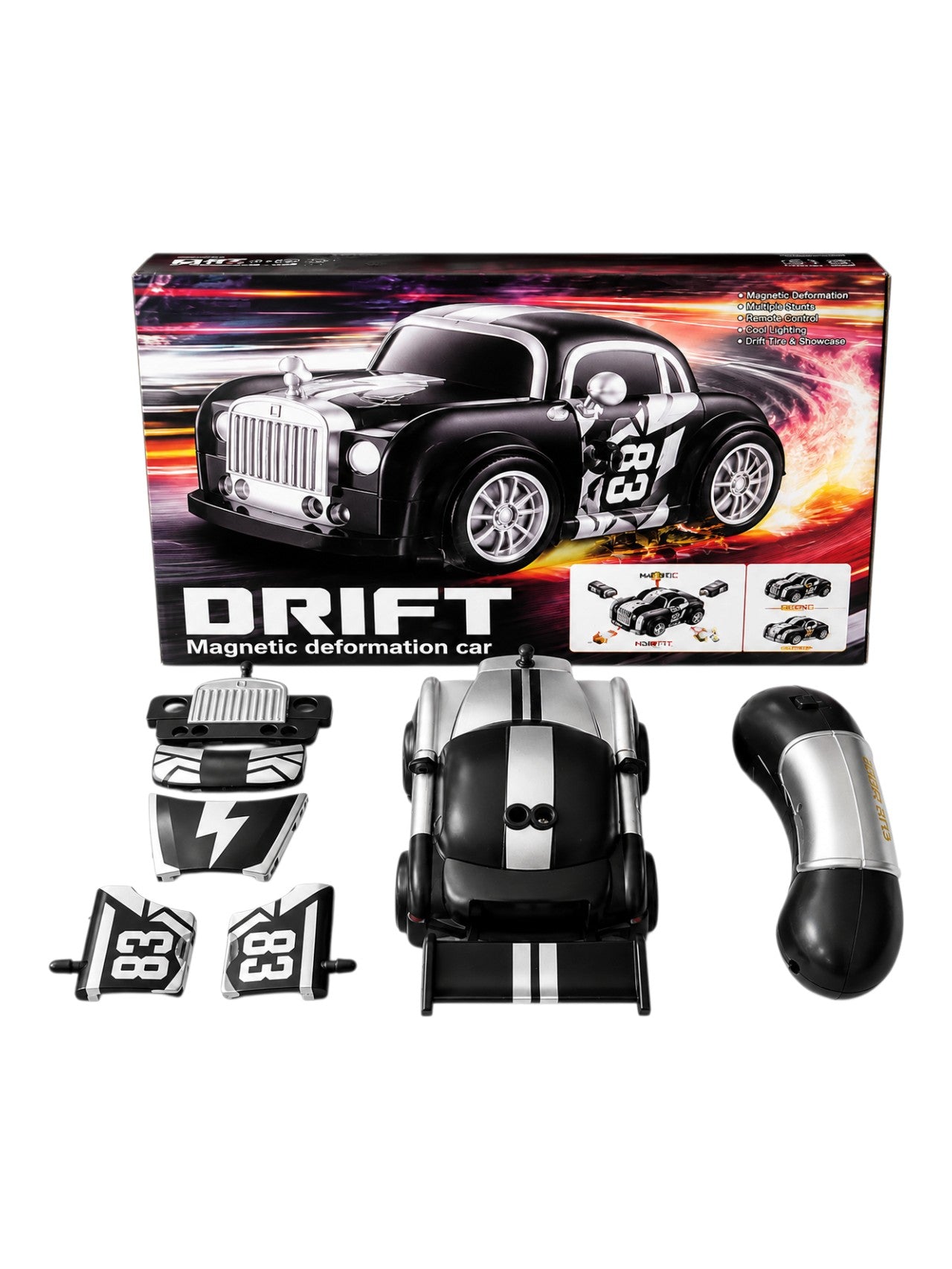 RC Stunt Car 4WD Remote Control Car with 360° Flip, Double-Sided Driving & Magnetic Deformation 1:43 Scale
