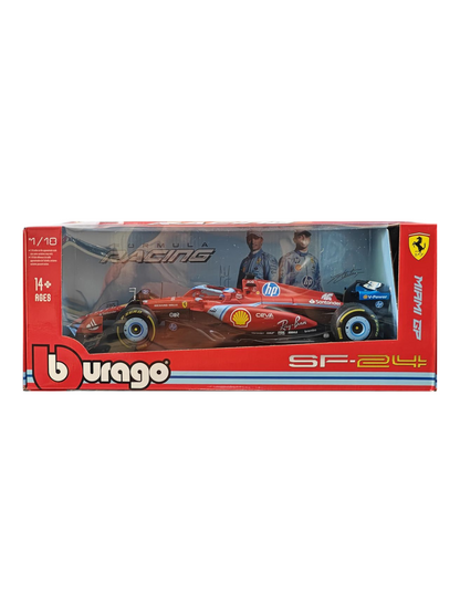 Bburago Formula 1 (F1) Ferrari Miami GP SF-24 16 No Charles Leclerc 1:18 Scale Diecast