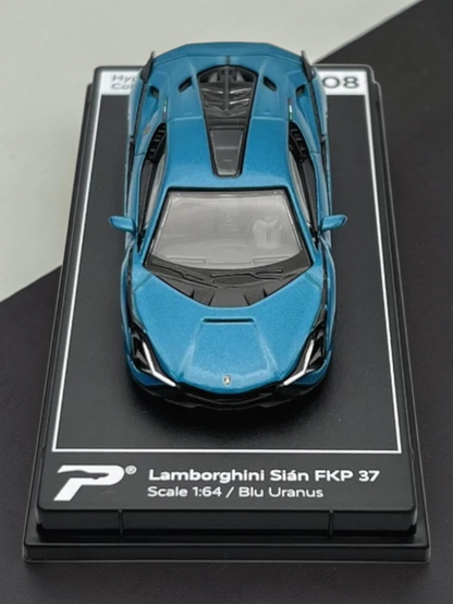 Postercars Hypercar League Collection Lamborghini Sian FKP 37 1:64 Scale  / Blue Uranus No 08
