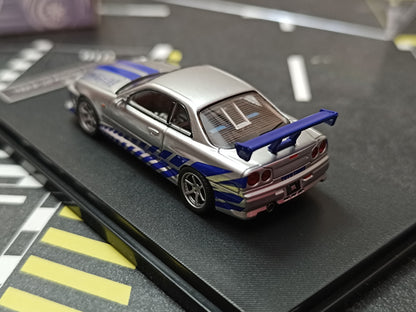 Nissan Skyline GT-R R34 C-West Imported 1:64 Scale