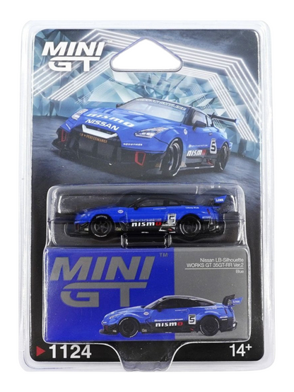 Mini GT 1124 Nissan LB-Silhouette WORKS GT 35GT-RR Ver.2 Blue 1:64 Scale