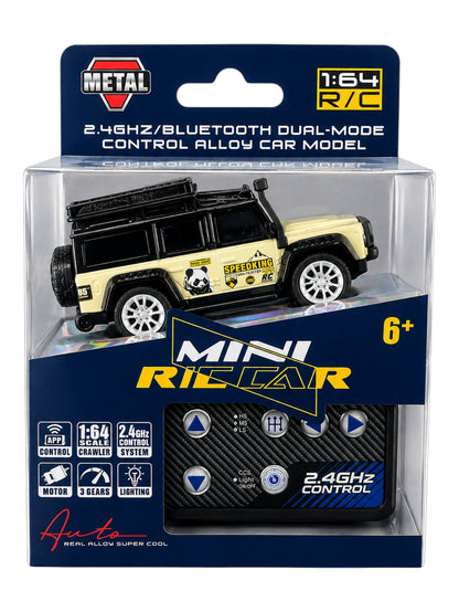 1:64 Scale Mini RC Car –Remote Control Alloy Crawler with 2.4GHz & Bluetooth Dual-Mode Control 1:64 Scale