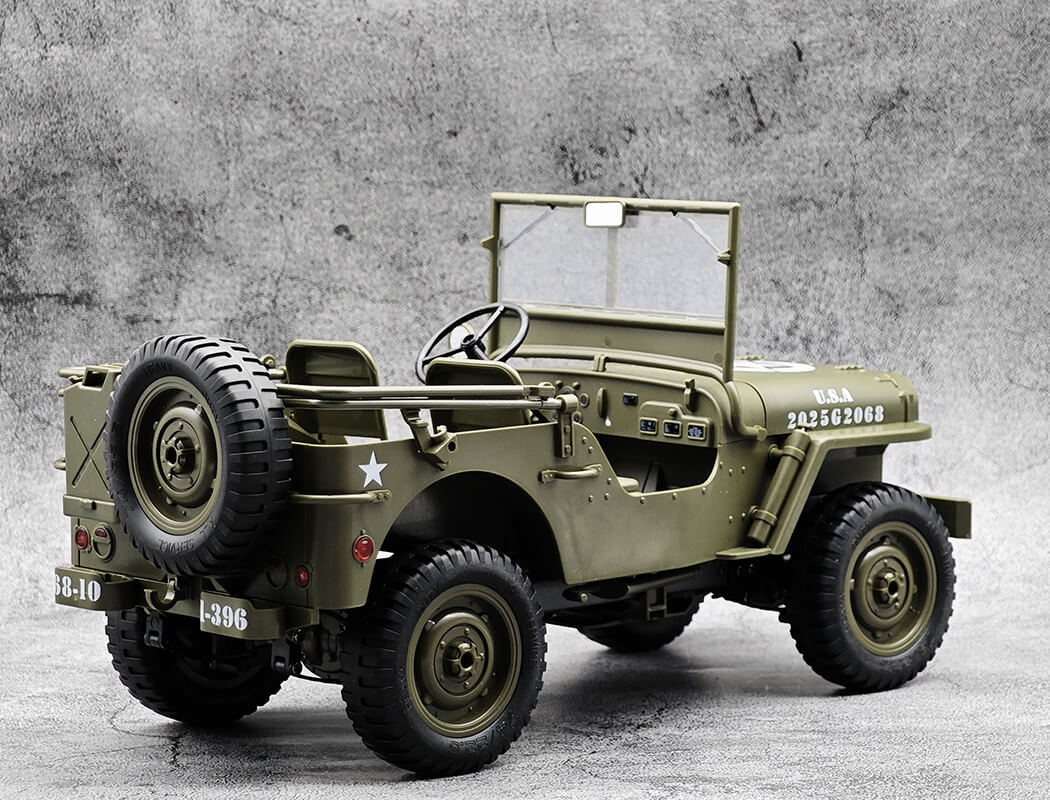 Military Car 2.4GHZ Remote Control System Imported 1:10 Scale RC Remove Engine Hood Metal Chassis Side Guard Frame (U.S.A)2025G2068