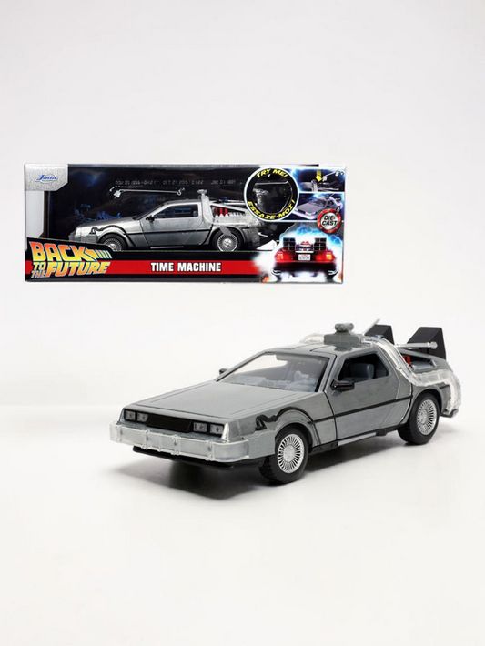 Jada Back To The Future Time Machine With Light Hollywood Rides Imported 1:24 Scale Diecast Model