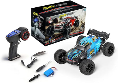 EXR Winning RC Car Power- Rallying, Rear - Wheel 2.4 GHz High-performance brushed motor Top speed up to 30KM/H Rechargeable battery system 1:24 Scale Red / Blue Diecast Model Remote control Car