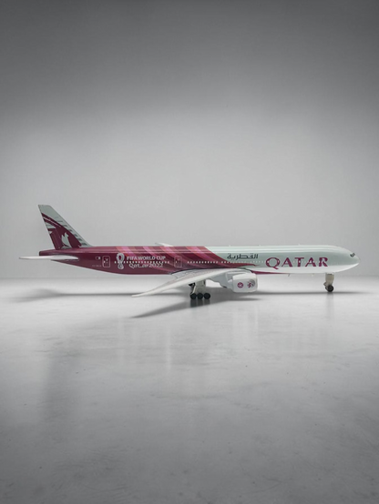 Aircraft 'Qatar Fifa World Cup Qatar2022 A7-BEB Diecast 20cm' Scale Airplane (No.315) Display Stand With Landing Wheels