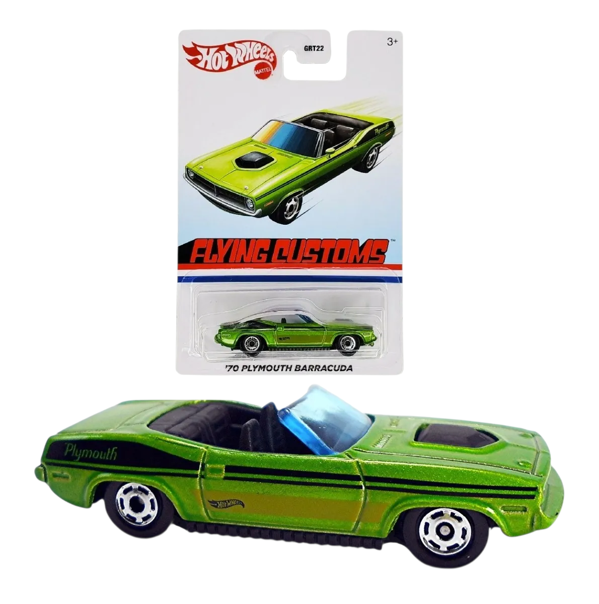 Hotwheels '70 Plymouth Barracuda Card Art Imported Mainline 1:64 Scale