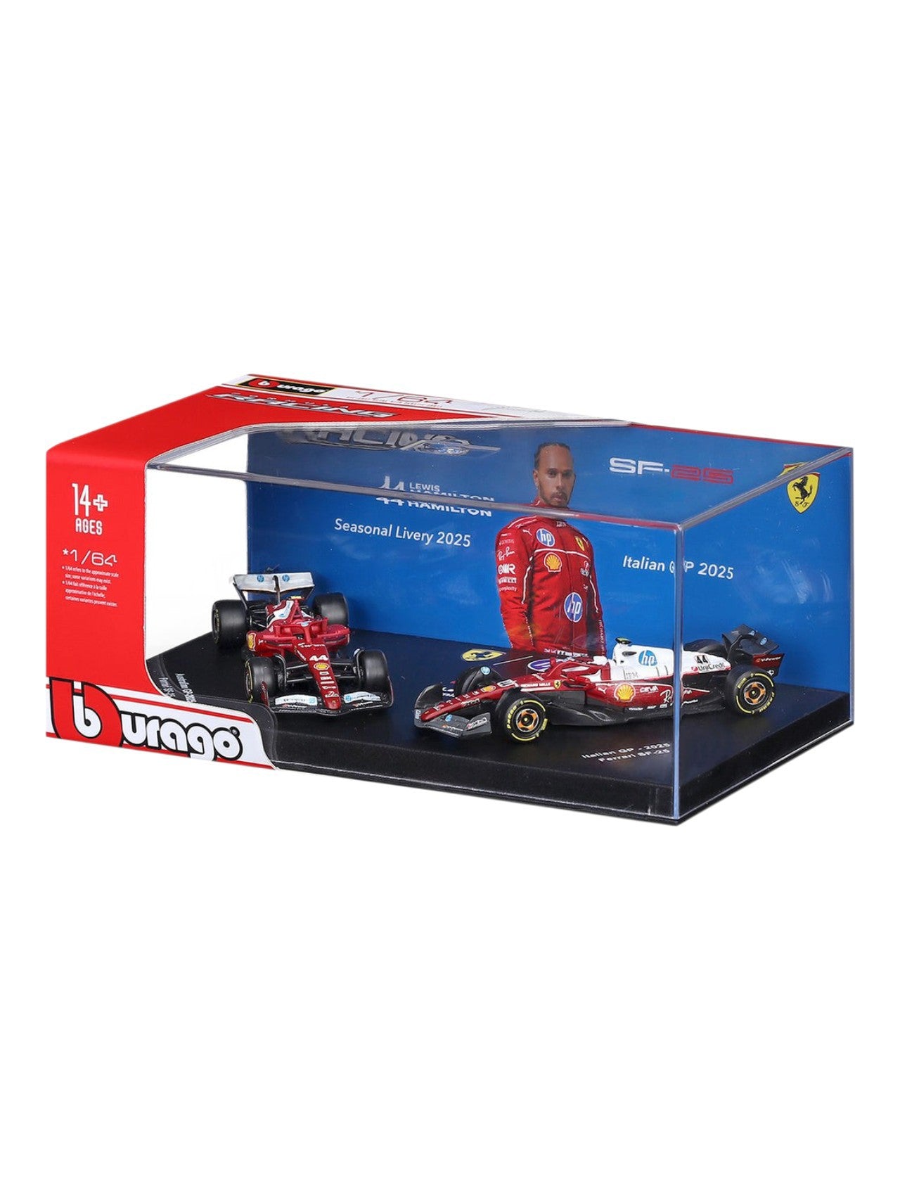 Bburago (18-56807H) Lewis Hamilton Seasonal Livery-2025 / Italian Gp-2025 Ferrari SF-25 No.44 Diecast Model 1:64 Scale