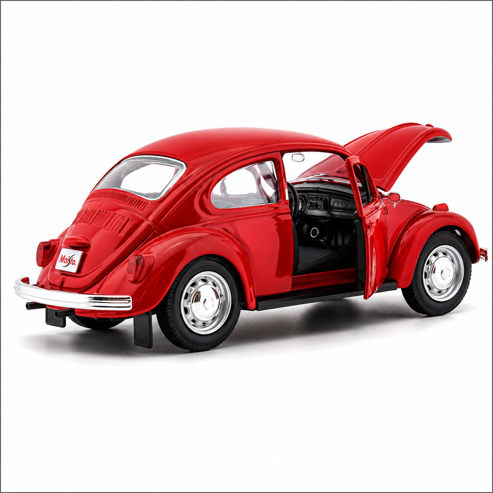Maisto Volkswagen Beetle Red Imported 1:24 Scale Diecast Model Car With Acrylic Display Box