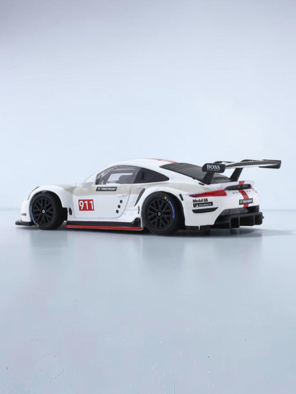 Bburago Porsche 911 RSR 1:43 Scale Diecast Model Car | White Racing Edition