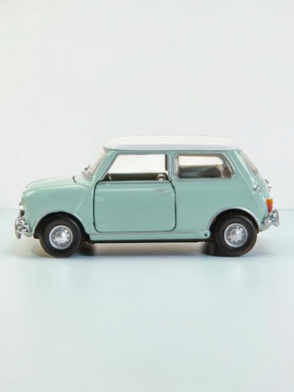 TINY PANTONE Mini Cooper Diecast Model Car – Classic Mint Green Mini | Vintage Collectible Toy with Display Box 1:50 Scale