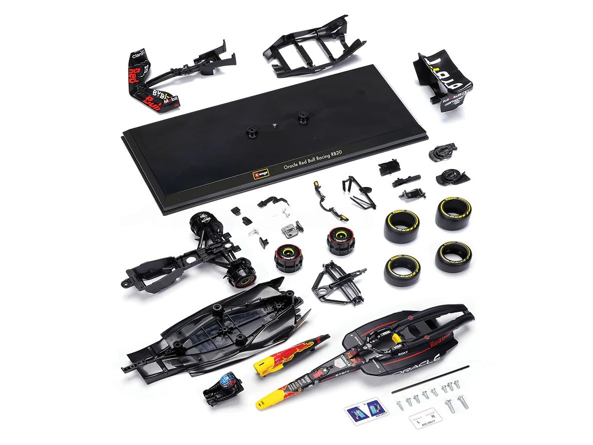 Bburago Oracle Red Bull Racing RB20 No 1. Max Verstappen 2024 Imported 1:64 Scale 43 Parts