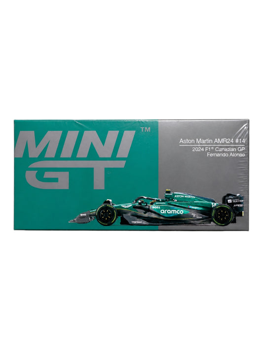 Mini GT Aston Martin AMR24 #14 2024 F1 Canadian GP Fernando Alonso (No.1113) 1:64 Scale