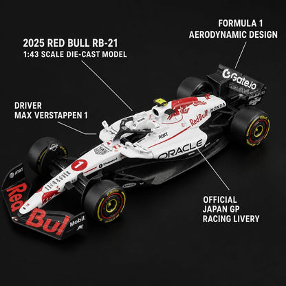 Bburago "Oracle Red Bull Racing RB21 (#1) Japan GP Livery | Max Verstappen Collectible F1 Die-Cast Model 1:43 Scale