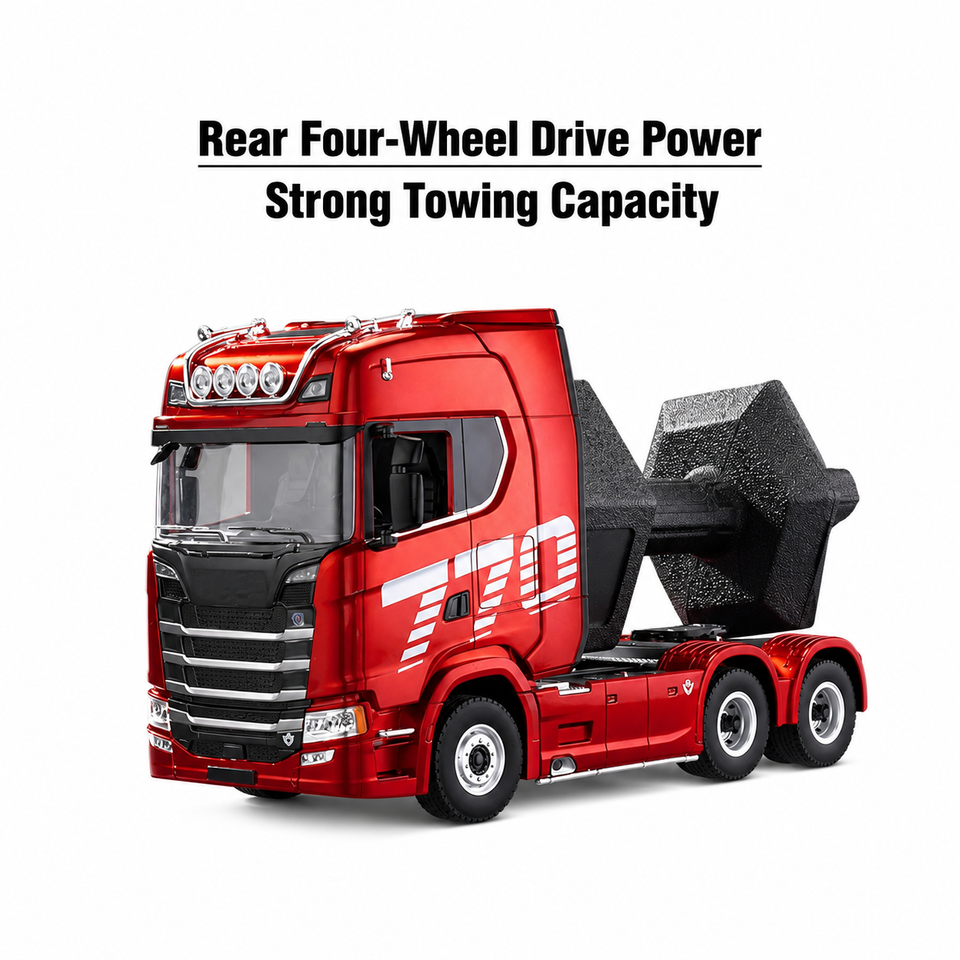 Huina Toys 1501 + 1502 1:18 Scale Scania 770 S V8 RC Tractor Truck | 19CH 2.4GHz RTR with LED Lights Remote Control Truck