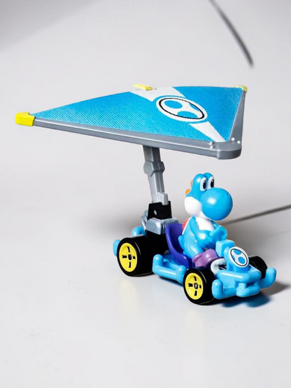 HotWheels Mariokart series Light - Blue Yoshi Standard kart Imported 1:64 Scale