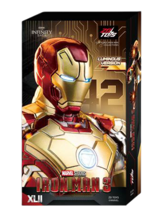 ZD Toys Iron Man Mark 42 Action Figure- Marvel Studio Infinity Saga Luminous Version 1:10 Scale Collections