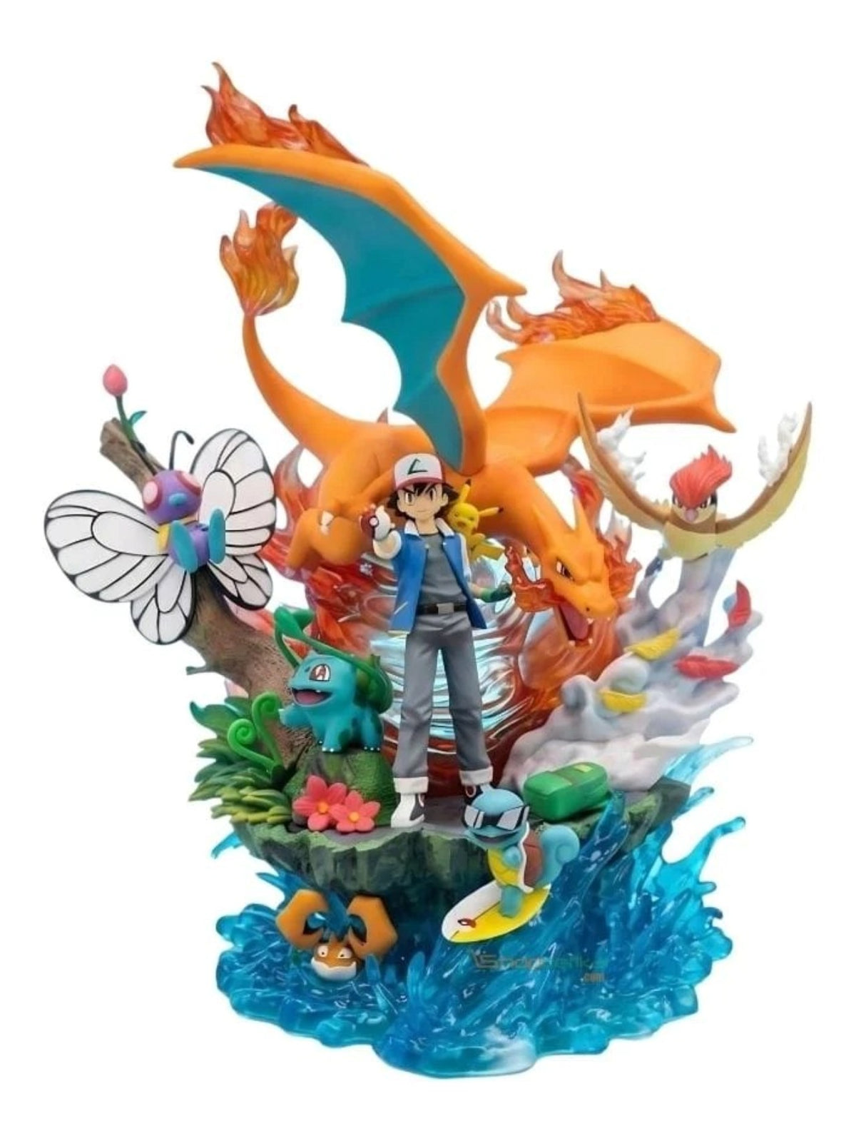 Pokémon action figure Ash 1:6 Ketchum with Charizard & Pikachu Collectible Diorama Figure Display Statue 16 Inch