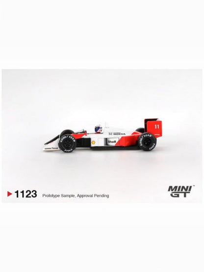 Mini GT #1123: McLaren MP4/4 #11 Alain Prost 1988 Japanese Grand Prix 2nd Place 1:64 Scale