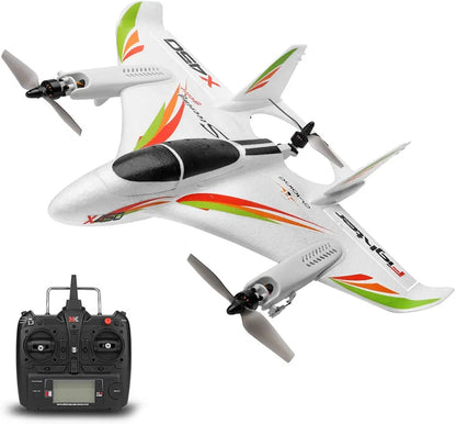 X450 Aviator Rc Airplane 2.4GHZ Radio Control Airlines Remote Control 6 Channel Brushless Motor Aircraft, Vertical Takeoff LED RC Glider Fixed Wing Plane RTF 450mm