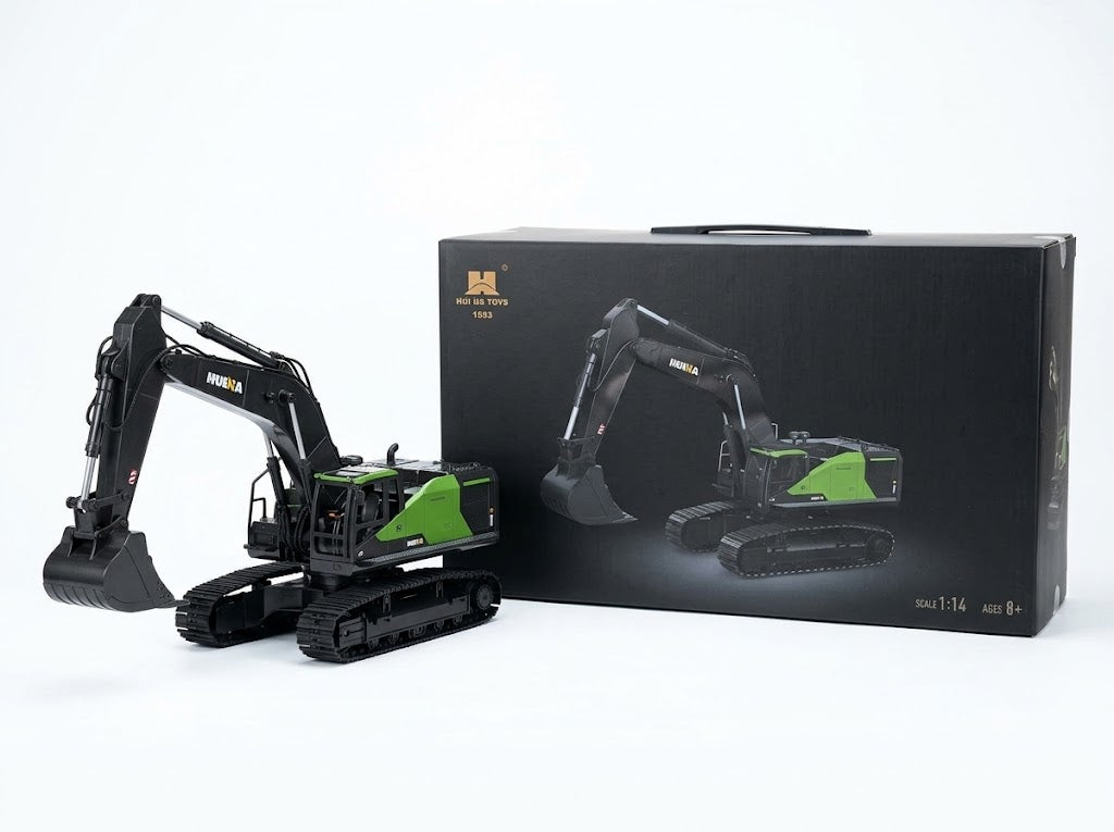 Huina Toys 1593 RC Remote control Truck Excavator Professional Model With 28 Functions 1:14 Scale 2.4GHz Frequency