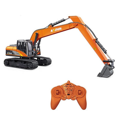 Huina 1551 Long RC Excavator With 15 Functions 2.4GHz Frequency Simulation Manipulation Realistic Light Sound High capacity Battery Includes 1:14 Scale die-cast Model Remote control