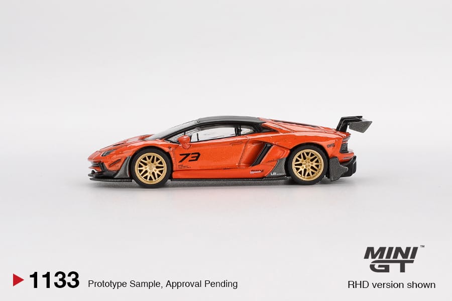 Mini GT No.1133 LB★WORKS Lamborghini Aventador Limited Edition Orange MDX 2025 Imported 1:64 Scale Diecast Model