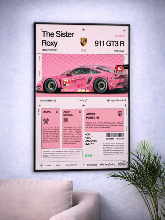 PORSCHE 911 GT3 R | RACING EDITION #01 | CAR POSTER |(A4 Size)