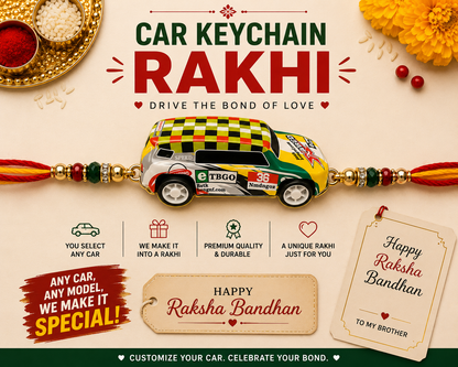 Hotwheels Original Car Rakhi – Choose Any Car & Get It Customized as a Rakhi | Raksha Bandhan Gift for Brother