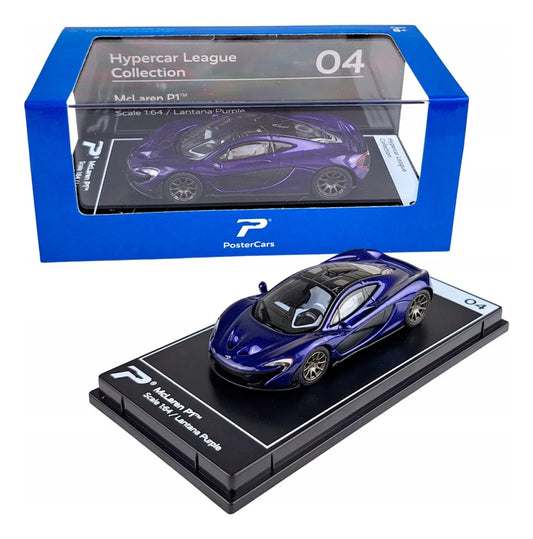 Postercars Hypercar League Collection Mclaren p1 1:64 Scale / Lantana purple (No 04)