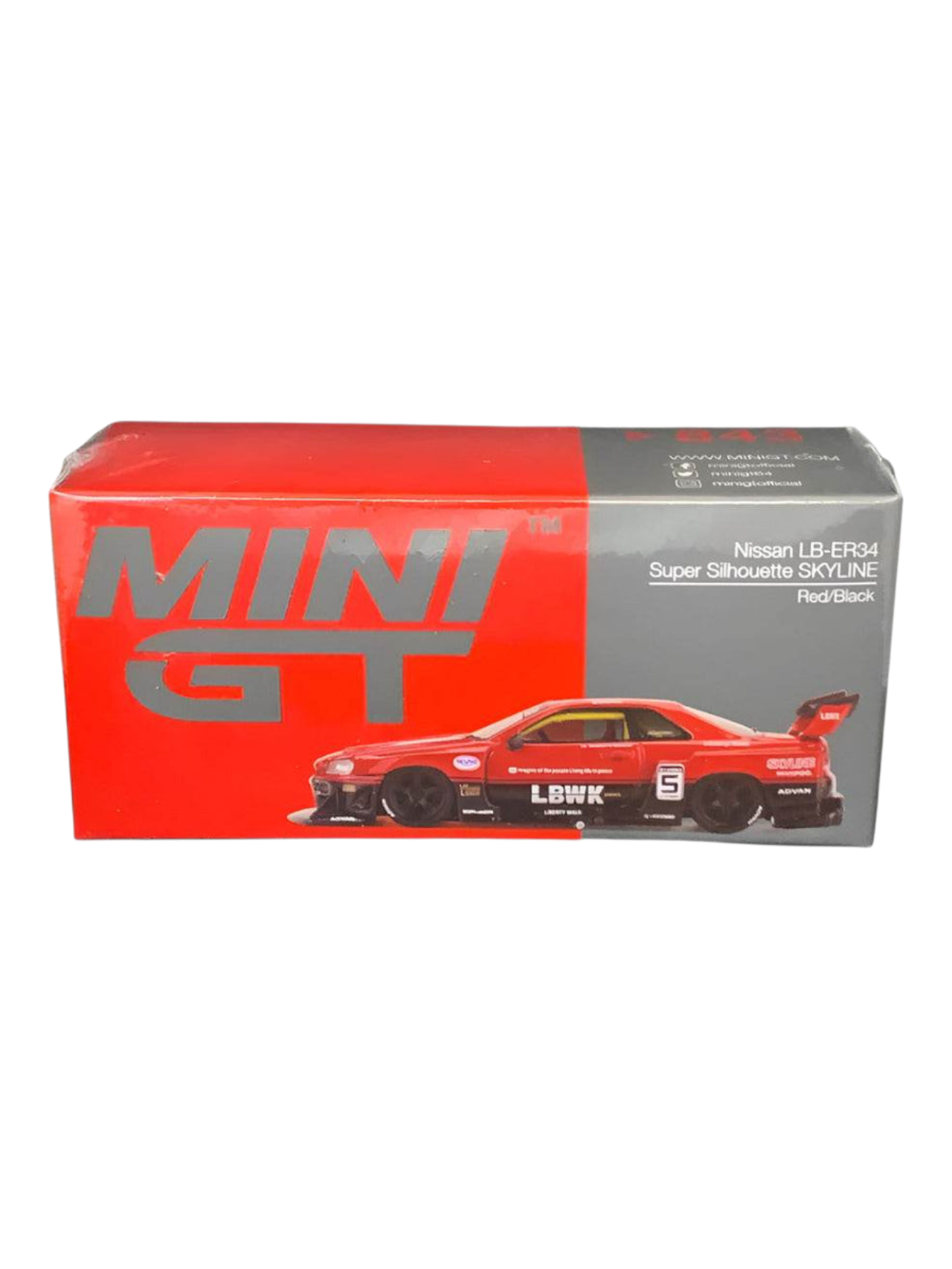 Mini GT Nissan LB-ER34 Super Silhouette Skyline (Red/Black) 1:64