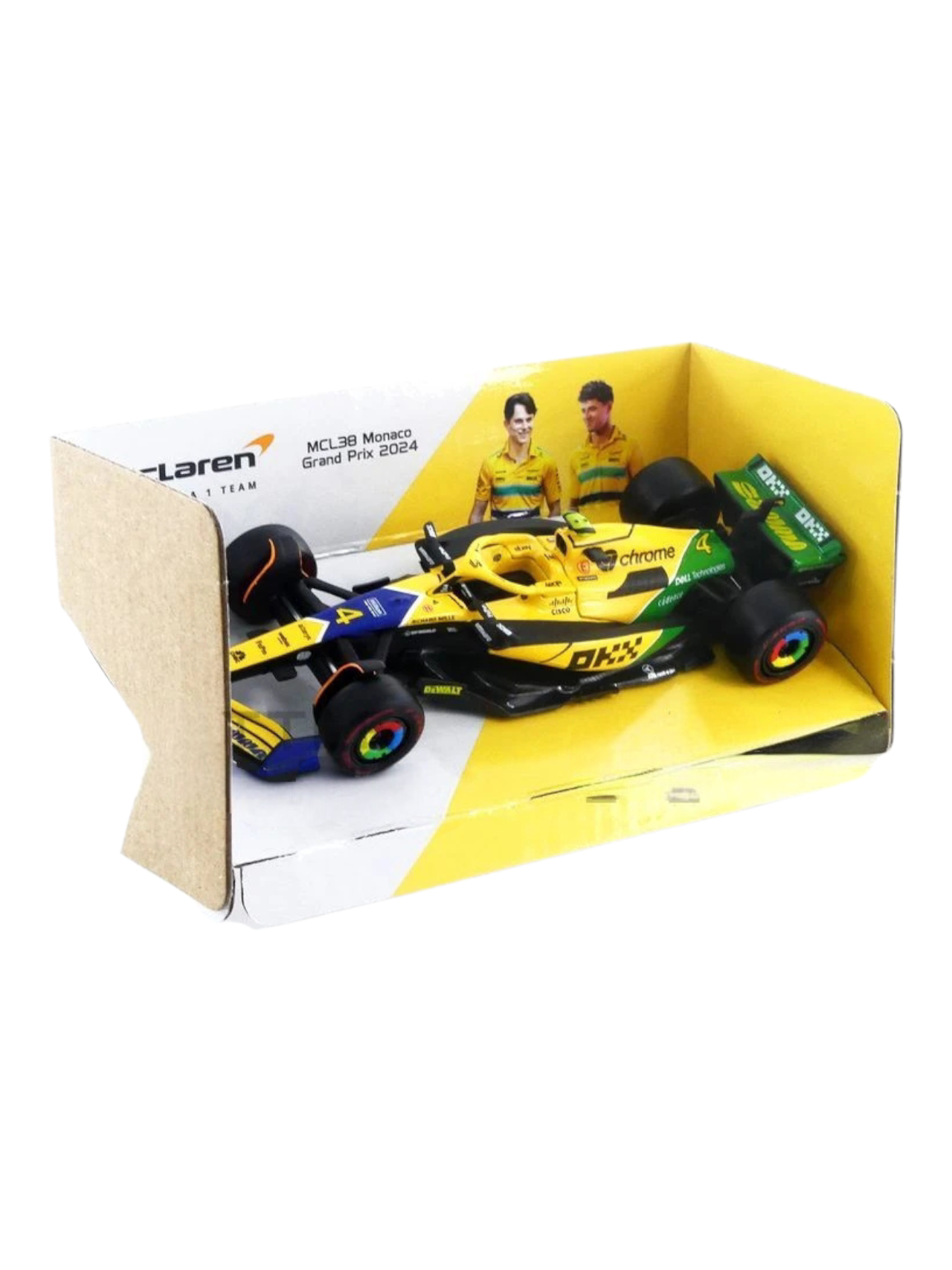 BBURAGO– MCLAREN MCL38 – Monaco  Grand Prix 2024 (f1) drawing oscar Piastri / lando Norris 1:43 Scale bburago- 18-38214