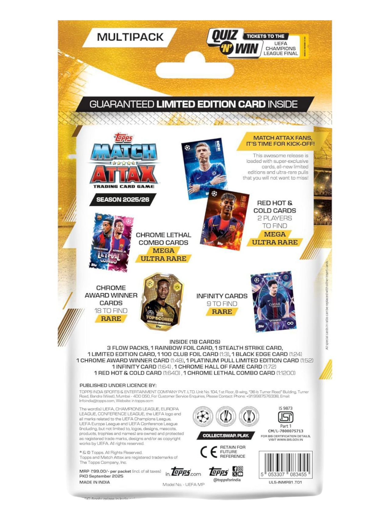 Topps UEFA Champions League Match Attax 2025 Trading and Collectible Card Game (Multipack)