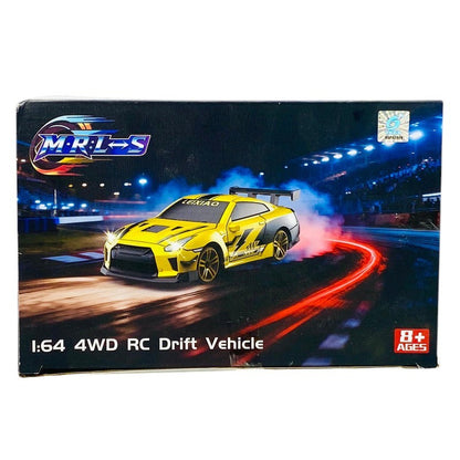 RC Drift 1:64 Scale Car with Helmet Remote | 2.4GHz | LED Lights | Drift & Universal Mode