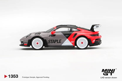 PRE-ORDER Mini GT. 1353 PORSCHE 911 GT3 RS STAPLE X INOZETEK Diecast Model 1:64 Scale Box / Blister (ETA- May 2027)