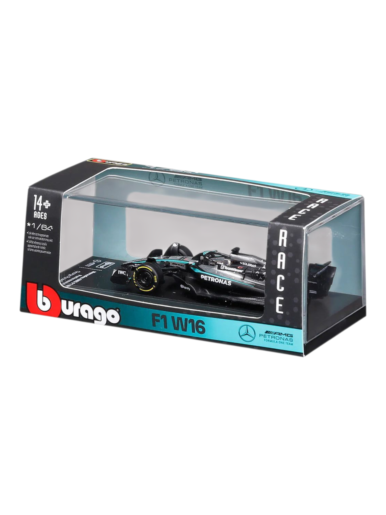 Bburago Formula 1 (F1) 2025 Mercedes-AMG F1 W16 E George Russell No-63 1:64 Scale