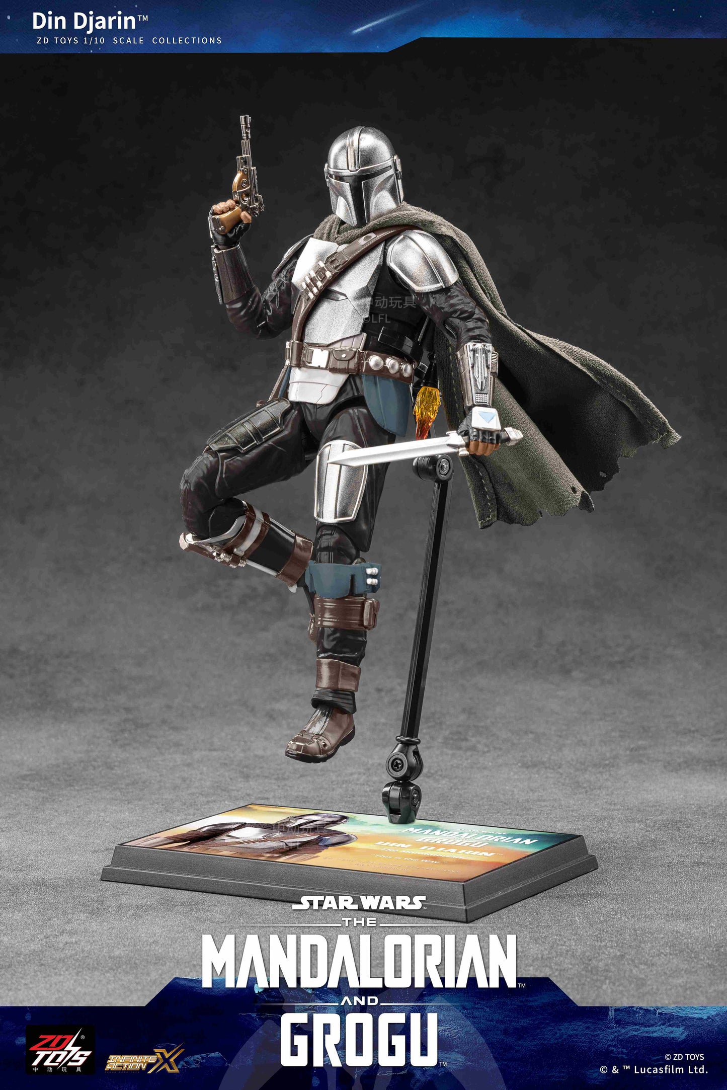 ZD Toys Star Wars The Mandalorian Action Figure -1:10 Scale Collectible | Model -1966-09